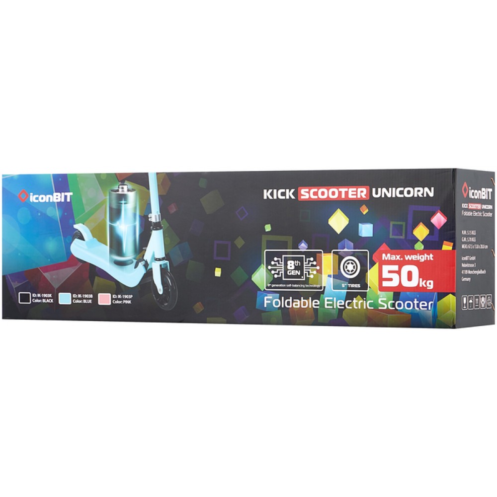 Электросамокат iconBIT Kick Scooter Unicorn Black 1